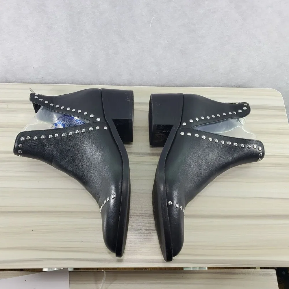 Sz 7 Steve Madden Conspire Booties Black Studs Studded Leather Ankle Boots